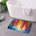 thumbnail image 3 of Spxubz Non Slip Flannel Polyester Kitchen Floor Mat Colorful Flower Design For Bedroom Bathroom Decoration 24x16 inch, 3 of 5