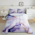 thumbnail image 2 of Marble Bedding Set Purple Gold Abstract Marbling Down Comforter Full Watercolor Marble Art Comforter Set For Adult Women Room Decor,Aesthetic Marble Print Bed Set, 2 of 7