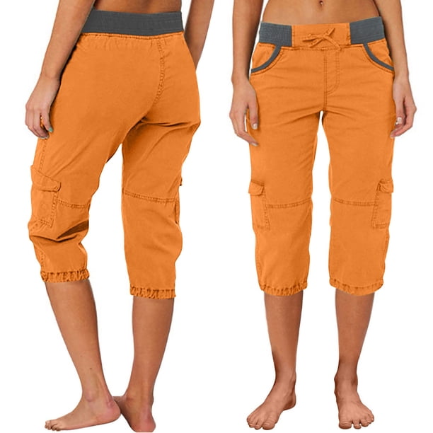 WILLBEST Pantalones Casuales Para Mujer, Ligeros, de Cintura Alta, Elásticos, Con Cordón, Cargo Capri Para Comodidad Diaria, Diseño de Bolsillo Versátil y Elástico, Ideal Para Diversas Actividades.