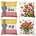 thumbnail image 5 of Spring Throw Pillow Covers 45X45CM Happy Spring Decorative Pillow Cover Soft Square Pillow Cover Home Outdoor Decoration For Sofa B, 5 of 5