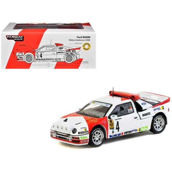 Ford RS200 #4 Antonio Zanini - Josep Autet "Rallye Catalunya" (1986) "Hobby64 " Series 1/64 Diecast Model by Tarmac Works