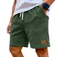 thumbnail image 3 of Nestiefly Mens Waffle Shorts Summer Casual Textured Knit Drawstring Elastic Waist Comfy Short with Pockets Beach Vacation Dark Green XL, 3 of 7