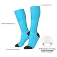 thumbnail image 5 of Picia Women Crew Soft Moisture-wicking Socks Sky Blue Glitter Pattern Design Cotton Socks, One Size fit All, 5 of 9