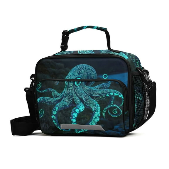ALAZA Octopus Texture Lunch Box Insulated Cooler Bag Reusable Tote Bags Shoulder Strap