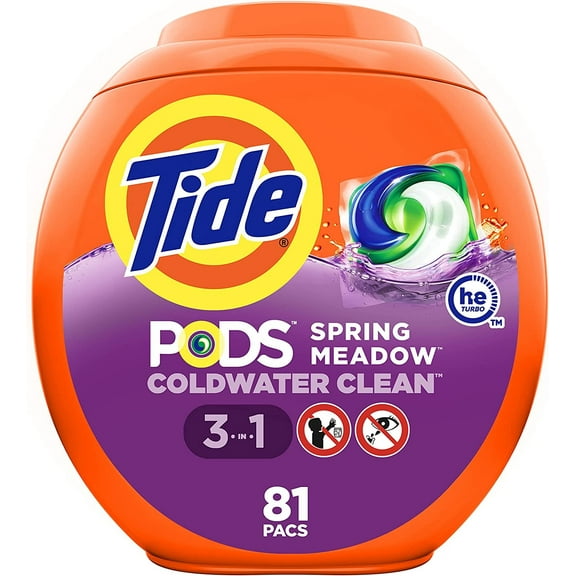 Tide PODS Laundry Detergent Soap Pods, Spring Meadow, 81 count