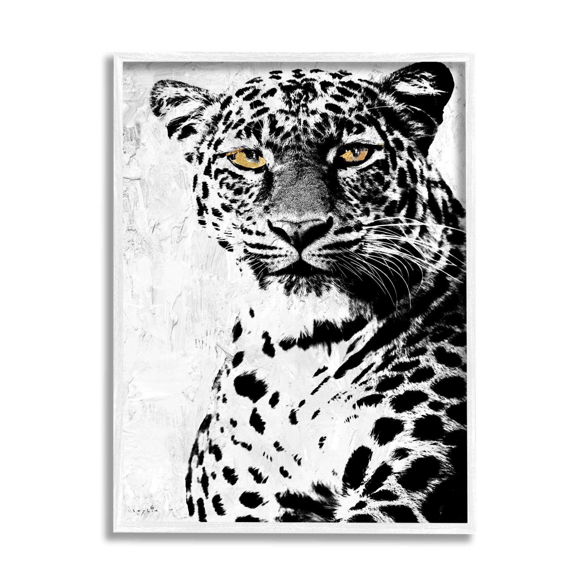 Stupell Industries Strong Leopard Portrait Modern Safari Animal Black Gold, 11 x 14, Design by Sophie 6
