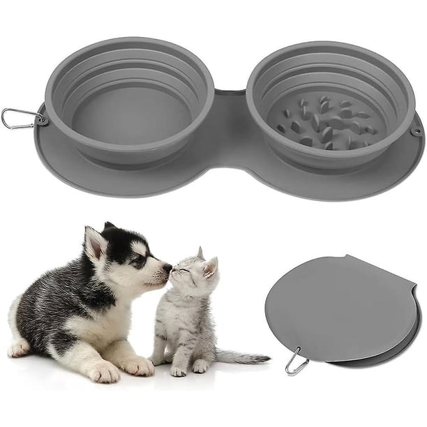 Tazón de comida plegable para perros LIUYMXG portátil con silicona antideslizante