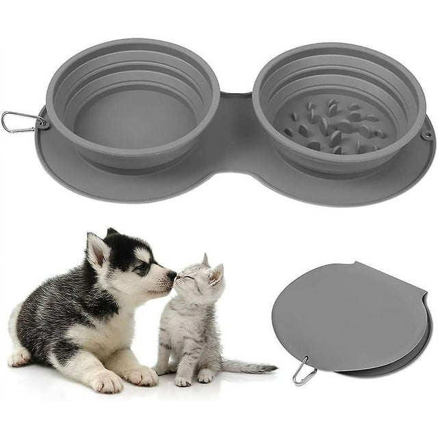 Tazón de comida plegable para perros LIUYMXG portátil con silicona antideslizante