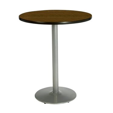 KFI Studios Mode 2.5' Round Bistro Table, Walnut, Silver Base