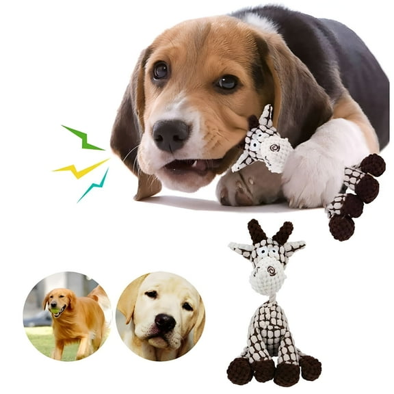 BESTSKY Plush Dog Toy Durable Stuffed Animal Plush Chew Toy with Squeak Cute Plush Dog Toy for Small to Medium Dogs