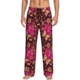 thumbnail image 1 of Kdxio Golden Snowflakes And And Butterflies Pattern Men's Pajama Pants, Elastic Waist with Drawstring and Pockets, Comfortable Loungewear-Small, 1 of 6