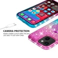 thumbnail image 5 of SOGA Quicksand Cover Cute Girl Phone Case Compatible for Apple iPhone 13 mini Case, with Ring for Magnetic Car Mounts, Lanyard, Tempered Glass - Pink / Blue, 5 of 5