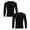Black/Black, variant on Fruit of the Loom Men's Thermal Waffle Crew Top, 2-Pack, Sizes S-5XL