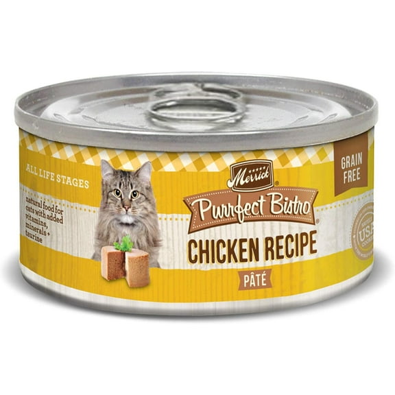 (12-Pack) Merrick Purrfect Bistro Grain Free Pate Wet Cat Food Chicken, 3 oz