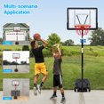 thumbnail image 2 of Ourlova Portable Basketball Backboard Hoop Net Set, Height Adjustable Basketball Hoop & Stand with Shatterproof Backboard, Rebounder & Wheels, 2 of 7