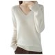 thumbnail image 1 of Jersey de lana de manga larga y color liso para mujer: mezcla de lana suave y cálida, diseño clásico, versátil para ocasiones informales y formales., 1 of 4
