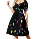 thumbnail image 2 of Vestido de manga corta con luces extrañas, vestidos de verano para mujer , vestido de mujer, lindo vestido elegante y chic de noche., 2 of 7