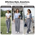 thumbnail image 5 of Lux Decor Women’s Stretch Work Pants - High Waisted Straight Leg Trousers, Wrinkle-Resistant Office Chinos with 2 Pockets, Comfortable Pull-On Work Pants for Travel & Daily Wear - Large, Storm Grey, 5 of 9