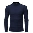 thumbnail image 1 of T-Shirt Blouse Basique Uni à Col Montant pour Homme, Chaud pour l'Hiver, Chandail à Manches Longues, 1 of 9