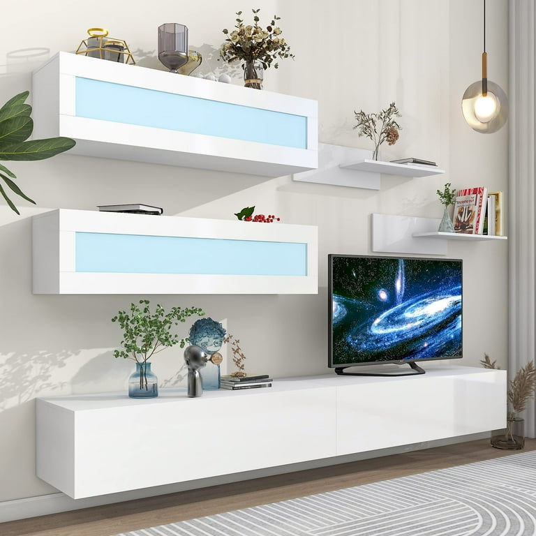 High gloss wall mounted tv unit online