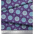 thumbnail image 3 of Soimoi Purple Poly Georgette Fabric Blue Mandala Print Sewing Fabric Yard 42 Inch Wide, 3 of 3