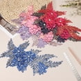 thumbnail image 3 of Uxcell 4 Pcs(2 Pairs) Aplique de Lentejuelas de Flor con Cuentas de Rhinestone, Parche de Bordado 3D para Adiciones de Costura para Vestidos de Novia, Manualidades Decorativas, Rosa, 3 of 6