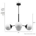 thumbnail image 6 of Hunter - Hepburn 4-light Matte Black, Large Chandelier, Dimmable, Modern Style, Sputnik Shaped, for Bedrooms, Dining, Living Rooms - 19893, 6 of 7