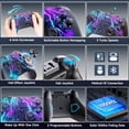 thumbnail image 3 of Control Inalámbrico para PC/Mobile Android/Switch/IOS, Controles de PC para Juegos con Joystick de Doble Pasillo de 2,4 GHz, Gatillo Hall, Giroscopio de 6 Ejes, Iluminación RGB, Doble Vibración y Turbo, 3 of 7