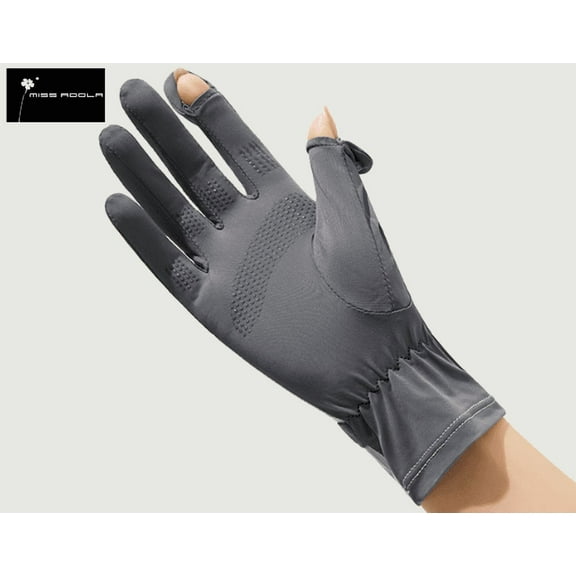 Miss Adola Gloves - Lightweight Gloves for Women Men Grey White Thin Gloves