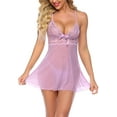 thumbnail image 2 of Avidlove Women Lingerie Sexy Lace Dress Chemise Bridal Lingerie Sleepwear Light Purple Small, 2 of 3