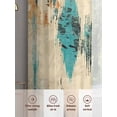 thumbnail image 5 of Orange Teal Red Sheer Curtains 84 Inch Length 2 Panels Set, Boho Modern Abstract Splashing Art Voile Window Treatment Rod Pocket Curtains Sheers Drapes for Bedroom/Living Room/Kitchen 52"x84"x2, 5 of 7