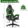 thumbnail image 4 of Bugzzia Gaming Chair PU Leather Adjustable Headrest & Lumbar Support, Green, 4 of 8