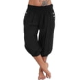 thumbnail image 1 of Mujer Pantalones de yoga Bolsillos laterales Bloomers bombachos Pantalones capri Prendas de abajo Secado rápido Dispersor de humedad Ligero Hippie Boho Azul claro Polvo de mandarina Whit, 1 of 5