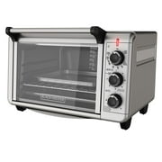 Black+Decker TO3210SSD 6-Slice Convection Countertop Toaster Oven, Silver