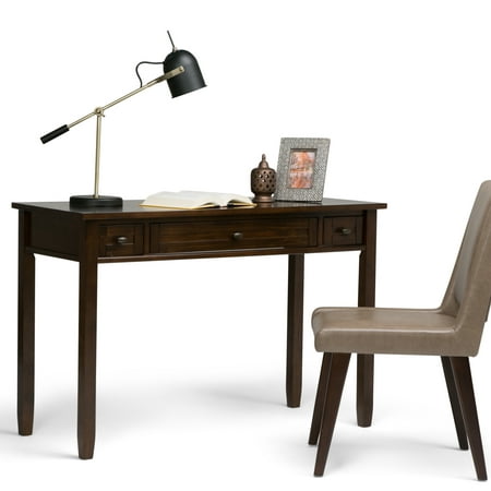 Simpli Home - Warm Shaker SOLID WOOD Transitional 48 inch Wide Writing Office Desk in - Tobacco Brown