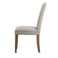 thumbnail image 3 of Elva 24 Inch Dining Chair, Smooth Gray Fabric, Nailhead Trim, Wood Legs, 3 of 5