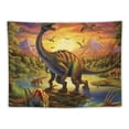 thumbnail image 5 of JRXY  Dinosaur Tapestry Wall Hanging Wild Anicient Animals Wall Tapestry Primeval Jurassic Tapestry for Kids Bedroom Living Room Decor 40x30in, 5 of 7