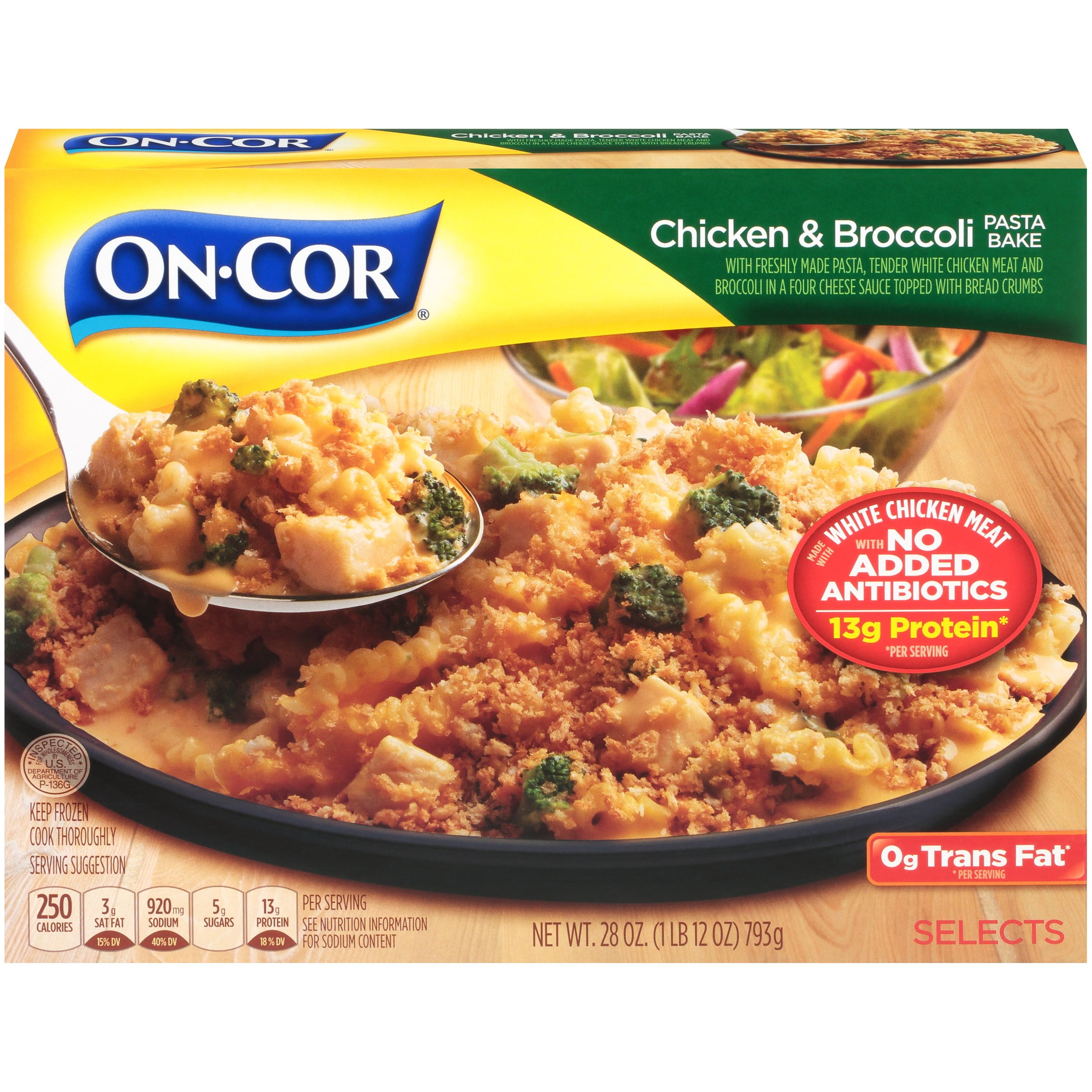 On-Cor Chicken & Broccoli Pasta Bake Packaged Meal, 28 oz, (Frozen)