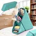 thumbnail image 1 of Roiihwy Standing Aesthetic Triangular Design Pencil Case Pouch, Portable Pen Bag Holder Wide with Drawer(Green), 1 of 6