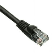 Cat6A Black Ethernet Patch Cable, Snagless - Molded Boot, 500 Mhz, 1 Foot