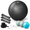 Black-XL (27-30IN / 68-75cm), variant on Grey XL (27-30IN / 68-75cm) Anti-Burst Slip-Resistant Exercise Ball with Resistance Bands for Home Gym