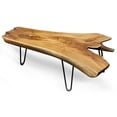 thumbnail image 2 of StyleCraft Wood Edge Teak Coffee Cocktail Table with Clear Lacquer Finish, 2 of 10