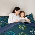 thumbnail image 5 of Feelyou Green Volleyball Print Bedding Comforter Set, Ball Sports Lover Twin Comforter Sets, Teens Kids Boys Girls Reversible Bedding Set, Ultra Soft Bedroom Decor, 2pcs, 5 of 8