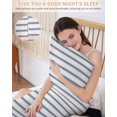 thumbnail image 5 of Navy Blue Striped Pillow Cases Body Size, Smooth Satin Pillowcase for Hair and Skin, Navy Blue White Stripes Farmhouse Decorative Cooling Bed Pillow Covers with Zipper, 20x54 Inches, 5 of 5