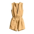 thumbnail image 7 of Sentmoon Womens Jumpsuits Casual Sleeveless Crew Neck Womens Rompers Dressy Solid Color with Zipper Regular Fit Women's Jumpsuits, Rompers & Overalls Summer for Going Out and Party S-3XL, 7 of 7