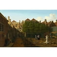 thumbnail image 2 of Paulus Constantijn la Fargue 24x17 Black Ornate Framed Double Matted Museum Art Print Titled: View of a Town House Garden in the Hague (1775), 2 of 5
