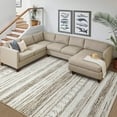 thumbnail image 6 of Toyoso 9x12 Area Rug Living Room Rugs - Washable Large Soft Neutral Boho Moroccan Bohemian Farmhouse Rug Indoor Floor Carpet for Bedroom Under Dining Table Home Office Decor - Cream Brown, 6 of 8
