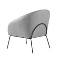 thumbnail image 5 of Gunnar Light Grey/Black PU Leather Accent Chair - Armless, Black Matte Base, Barrel, 5 of 10