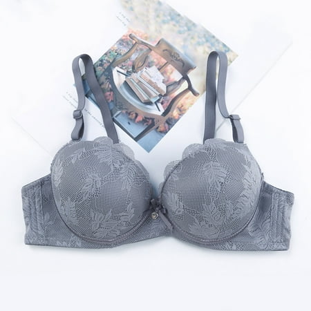 LLYWEY Comfort Bras for Women No Underwire Discounts Wireless Bralette Ladies Lace Bra Style-1223 Women Scoop Bra Feature Adult Female Lace Sports Bras Blue 36B