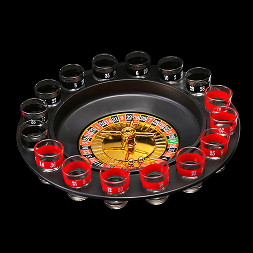 CASION PARTY SPIN & SHOT ROULETTE WHEEL DRINKING SET ADULTS ALCOHOL TOY TEQUILA 